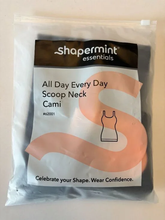 Shapermint All Day Every Day Scoop Neck Cami Tank Top Black Shapewear 14 16 New - Picture 2 of 16